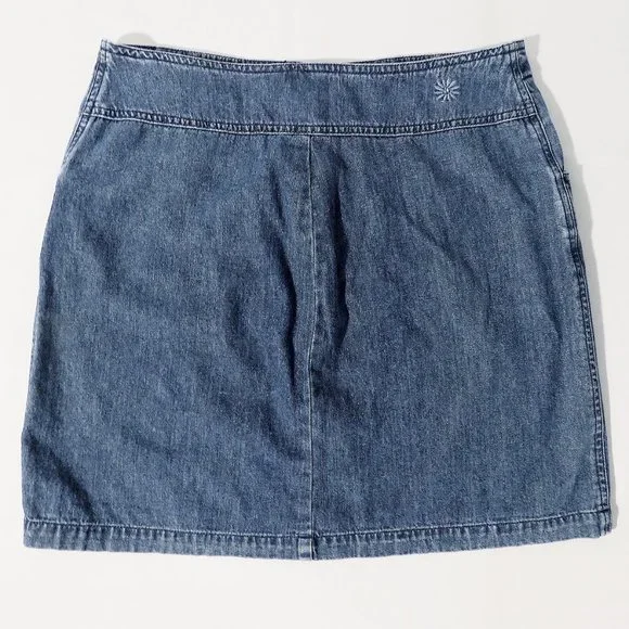 Vintage WOOLRICH Size 8 Denim A-Line Skirt Zip Button Front with Pockets - Picture 2 of 4